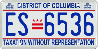 DC license plate ES6536
