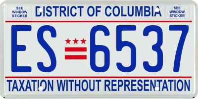 DC license plate ES6537