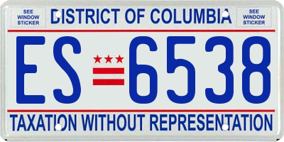 DC license plate ES6538