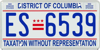 DC license plate ES6539