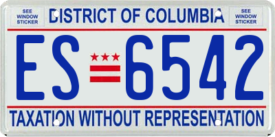 DC license plate ES6542