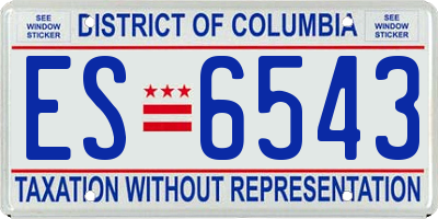 DC license plate ES6543