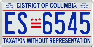 DC license plate ES6545