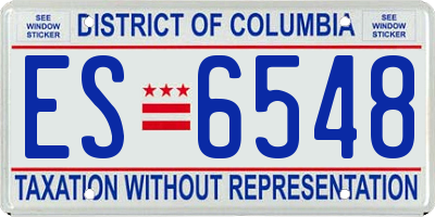 DC license plate ES6548