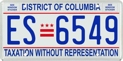 DC license plate ES6549