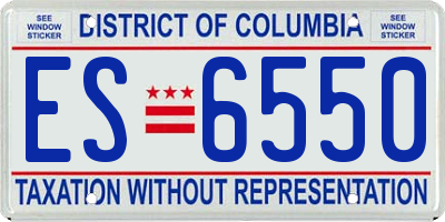 DC license plate ES6550