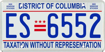 DC license plate ES6552