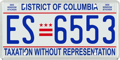 DC license plate ES6553