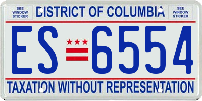 DC license plate ES6554