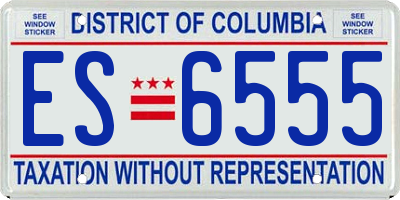 DC license plate ES6555