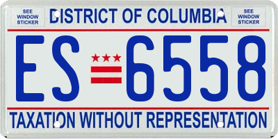 DC license plate ES6558
