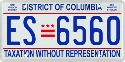 DC license plate ES6560