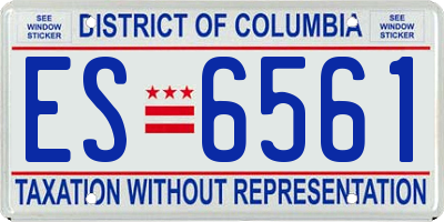 DC license plate ES6561