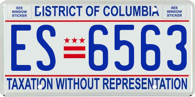 DC license plate ES6563