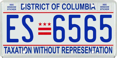 DC license plate ES6565