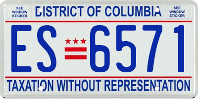 DC license plate ES6571