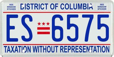 DC license plate ES6575