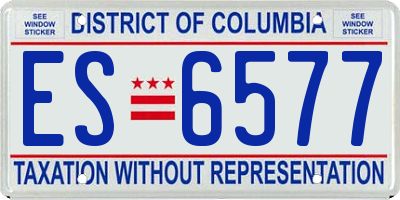 DC license plate ES6577