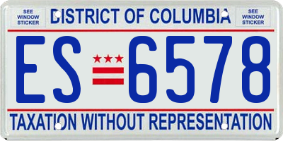 DC license plate ES6578