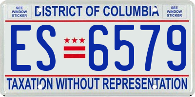 DC license plate ES6579