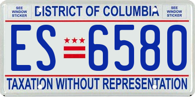 DC license plate ES6580