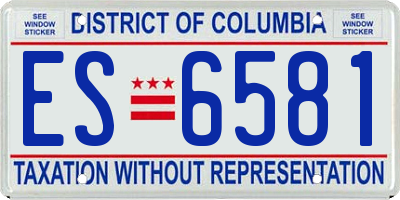 DC license plate ES6581
