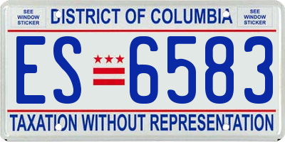 DC license plate ES6583