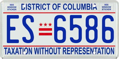 DC license plate ES6586