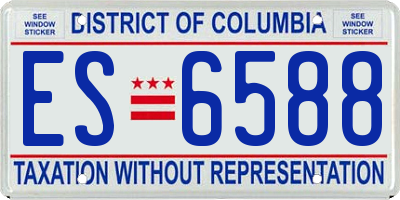 DC license plate ES6588