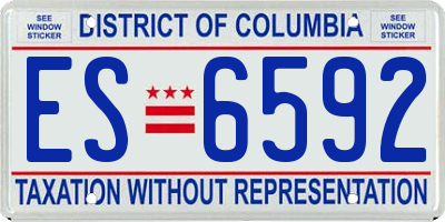 DC license plate ES6592