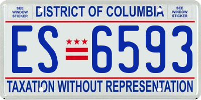 DC license plate ES6593