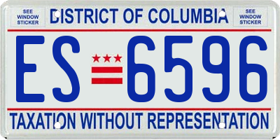 DC license plate ES6596