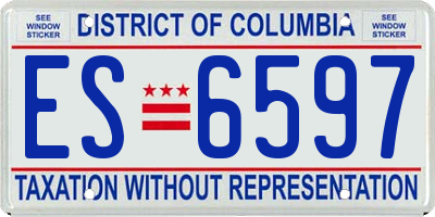 DC license plate ES6597