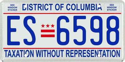 DC license plate ES6598