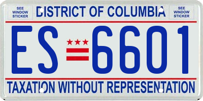 DC license plate ES6601
