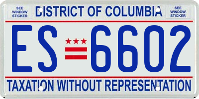 DC license plate ES6602