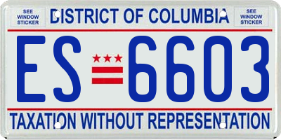DC license plate ES6603