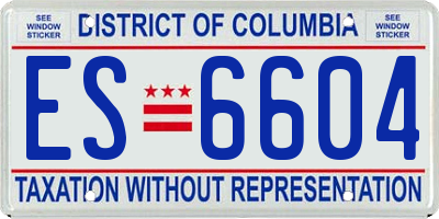 DC license plate ES6604