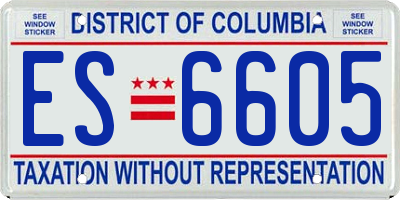 DC license plate ES6605