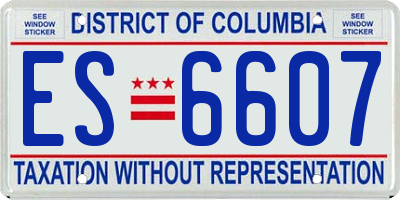 DC license plate ES6607