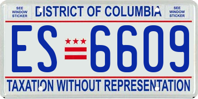 DC license plate ES6609