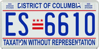 DC license plate ES6610