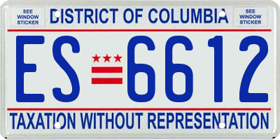 DC license plate ES6612