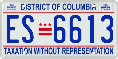 DC license plate ES6613
