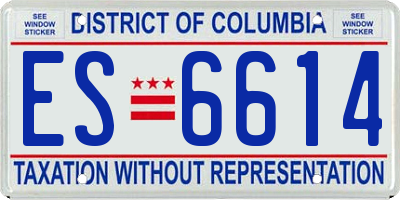 DC license plate ES6614