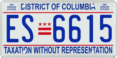 DC license plate ES6615
