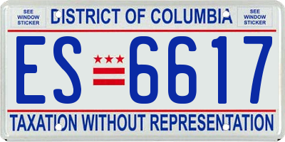 DC license plate ES6617