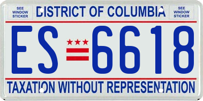 DC license plate ES6618