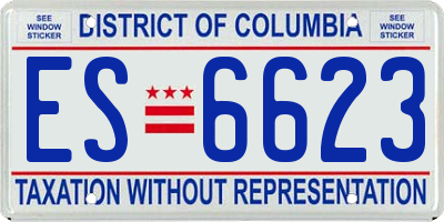 DC license plate ES6623