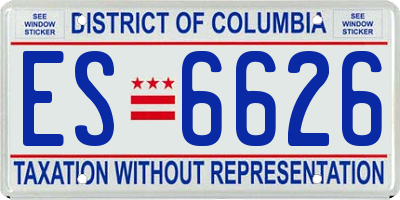 DC license plate ES6626